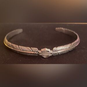 Harley Davidson Vintage Feather Open Cuff Bangle